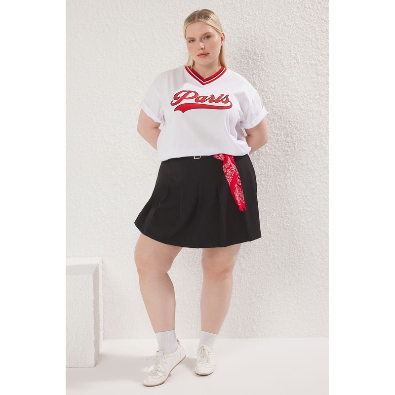 Curve Women's Slogan Short Oversized Plus Size T-Shirt