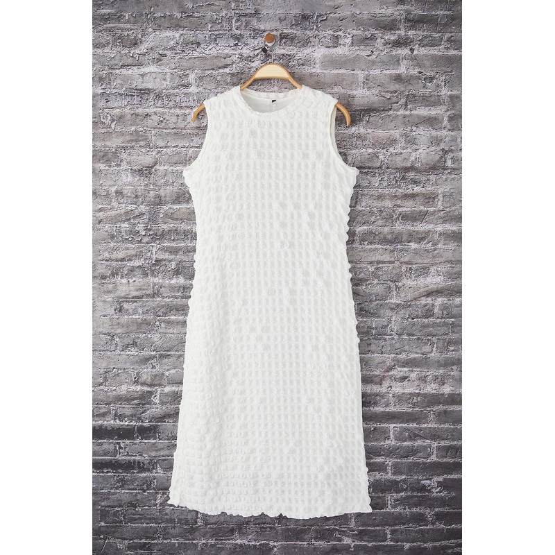 Curve Women's Textured Maxi Short Casual/daily A-Line Plus Size Dress