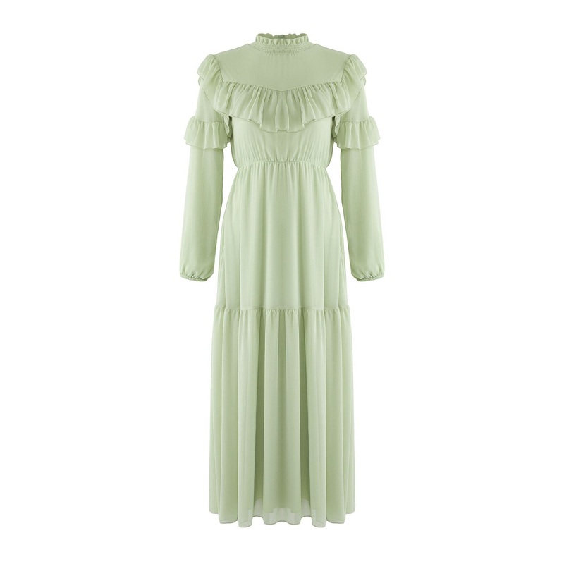 Modest Women's Green Straight Long Long Day And Night Regular Modest Dresses