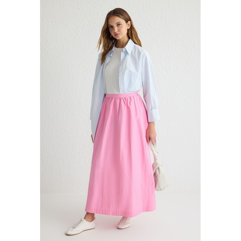 Modest Women's Plain Long Flared Modest Skirts