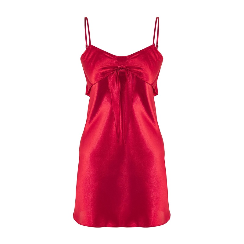 Women's Burgundy Straight Mini Hanging Lounge/home Regular Nighty