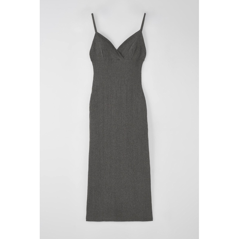 Women's Grey Straight Midi Hanging Casual/daily Slim Dress