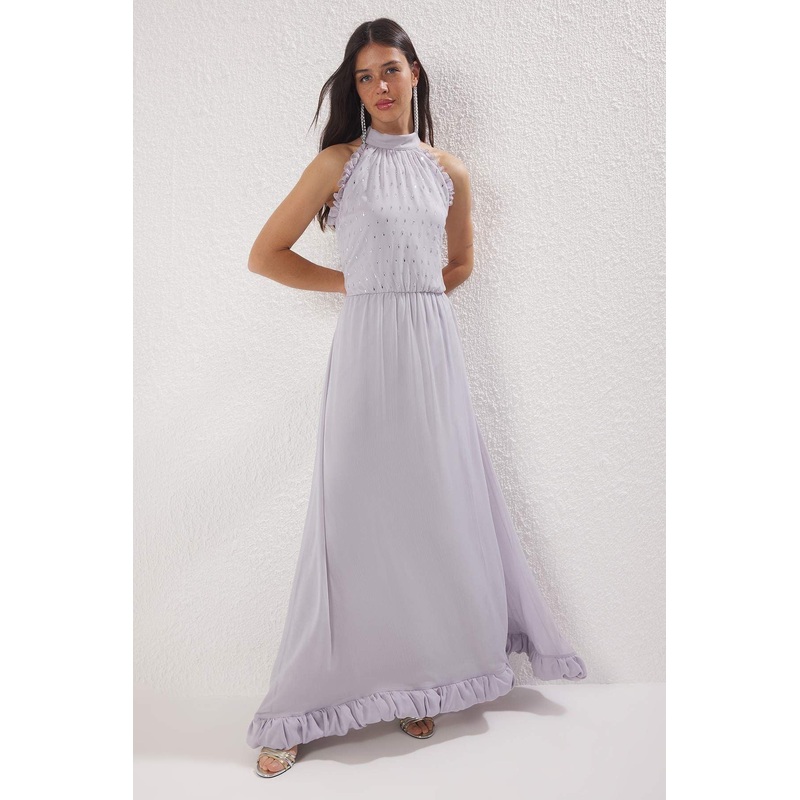 Women's Straight Maxi Sleeveless Graduation/prom Regular Evening Dress & Graduation Dress