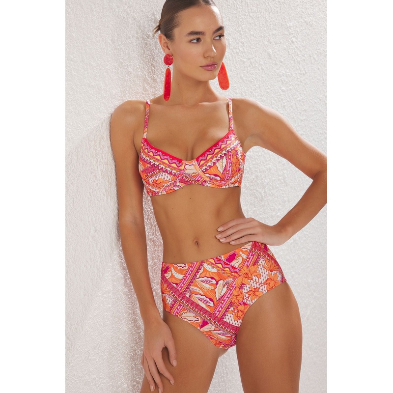 Women's Very Colorful Paisley Disposal Container Bikini Set