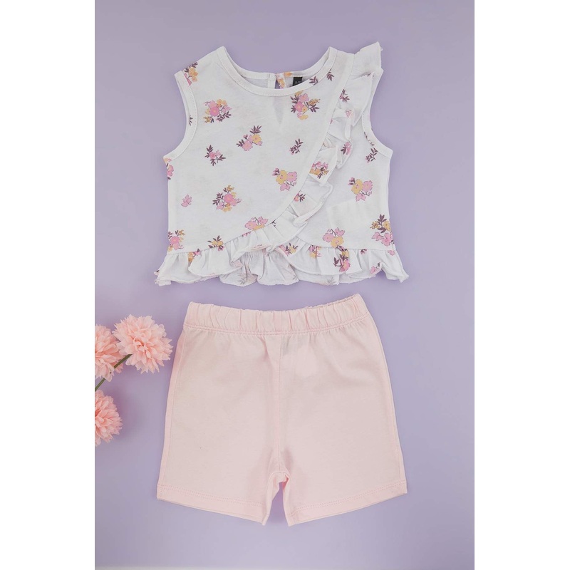 kds Girls Printed Sleeveless Casual/daily Regular Two Piece Sets