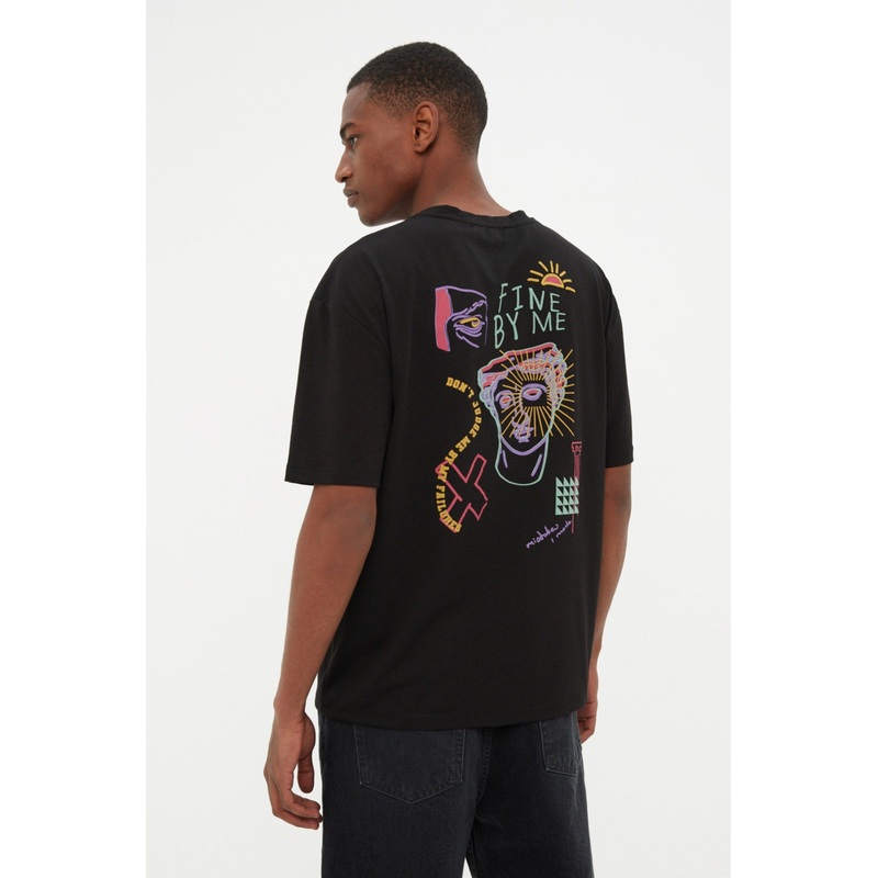 Man Men's Relaxed Fit Short Sleeve Crew Neck Printed T-Shirt Tmnss22Ts1601