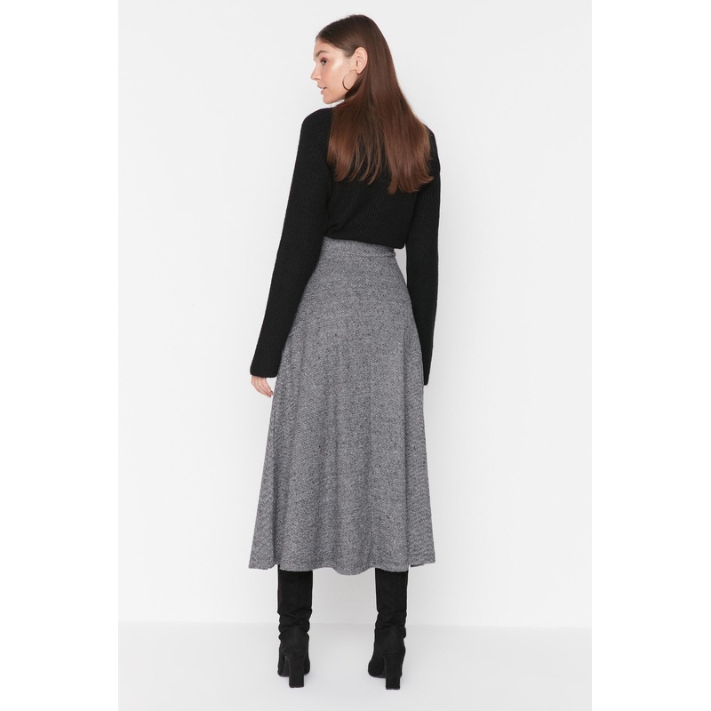 Modest High Waist A-Line Knitted Skirt TCTAW23EE00052