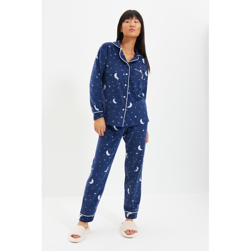 Moon Pattern Knitted Pajamas Set THMAW22PT0362