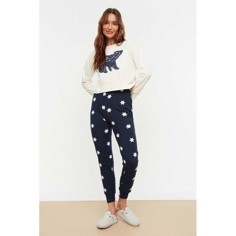 Star Printed Knitted Pajamas Set THMAW21PT0241