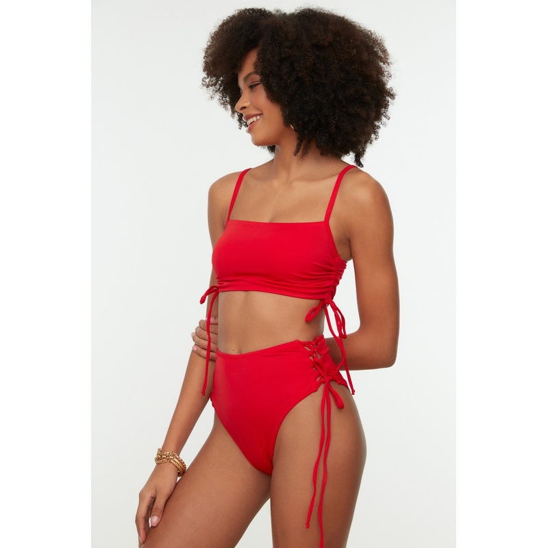 Tie Detailed High Waist Bikini Bottom TBESS22BA0044