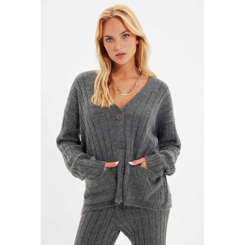 Wide Pattern Soft Textured Knitwear Bottom-Top Set Twoaw22Au0128