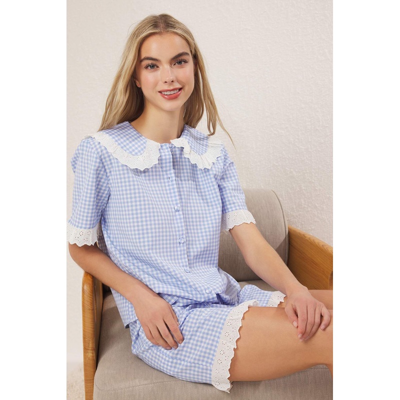 Women's 2 Pack Plaid / Checkered Short Lounge/home Regular Pajama Set