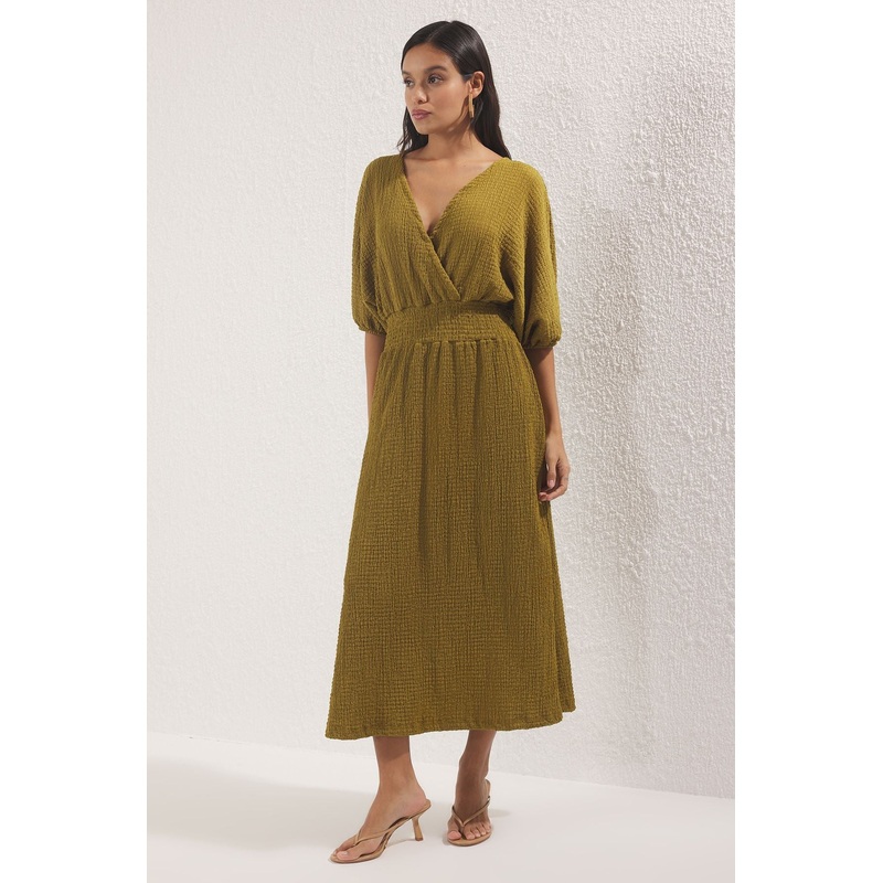 Women's Green Straight Maxi Short Casual/daily Regular Dress