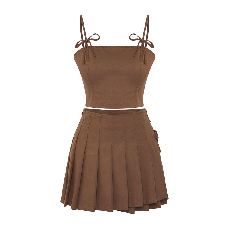 Women's Navy Blue Straight Sleeveless Casual/daily Fitted Two Piece Sets