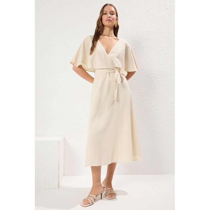 Women's Plain Midi Short Casual Regular Dress