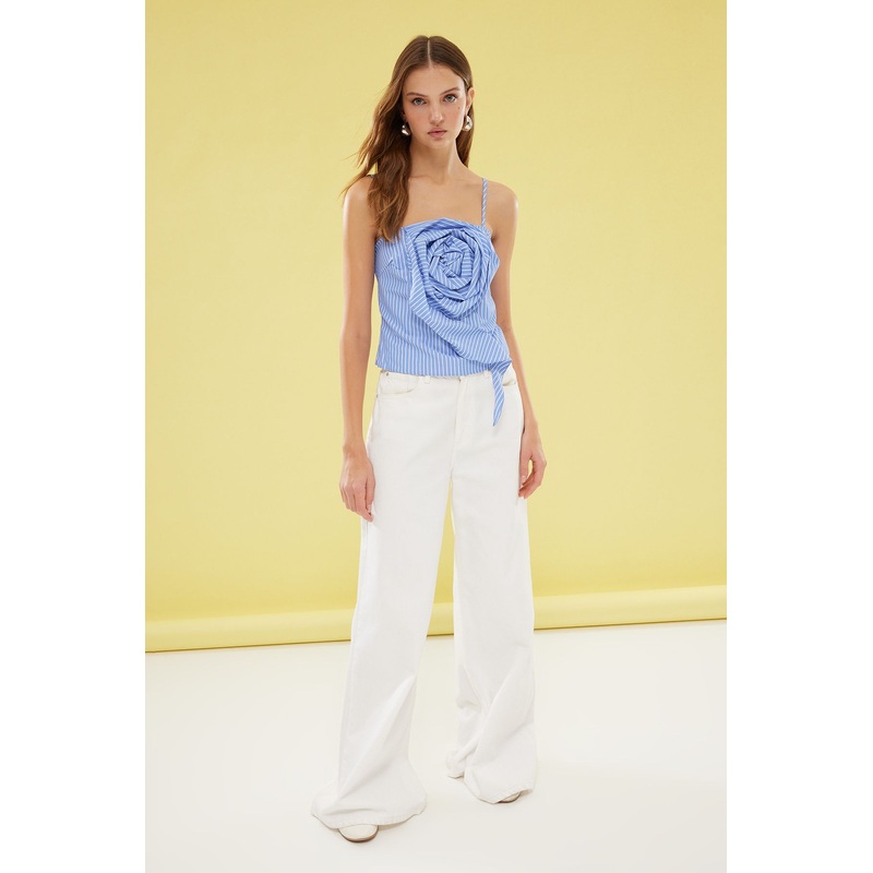 Women's Striped Spaghetti Strap Regular Blouse