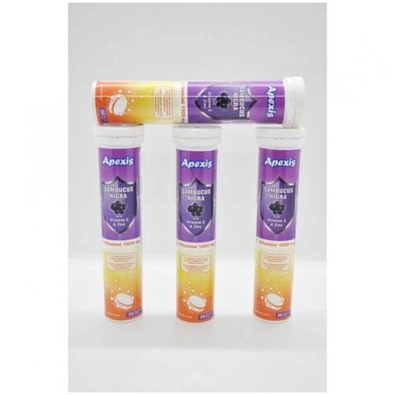 Apexis Sambucus Nigra Vitamin C 1000 Mg 20 Tablets 4 Pieces