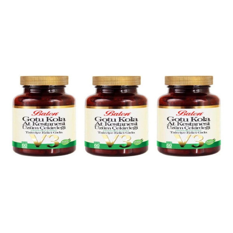 Balen Gotu Kola-Horse Chestnut-Grape Seed 60 Capsules 3 Pieces