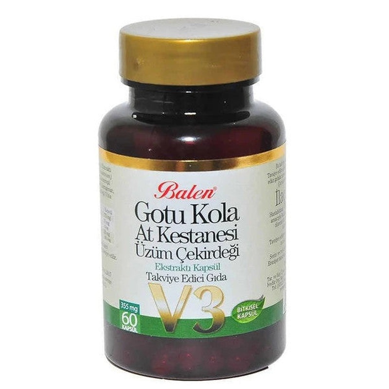 Balen V3 Gotu Kola Horse Chestnut Grape Seed Extract 60 Capsules