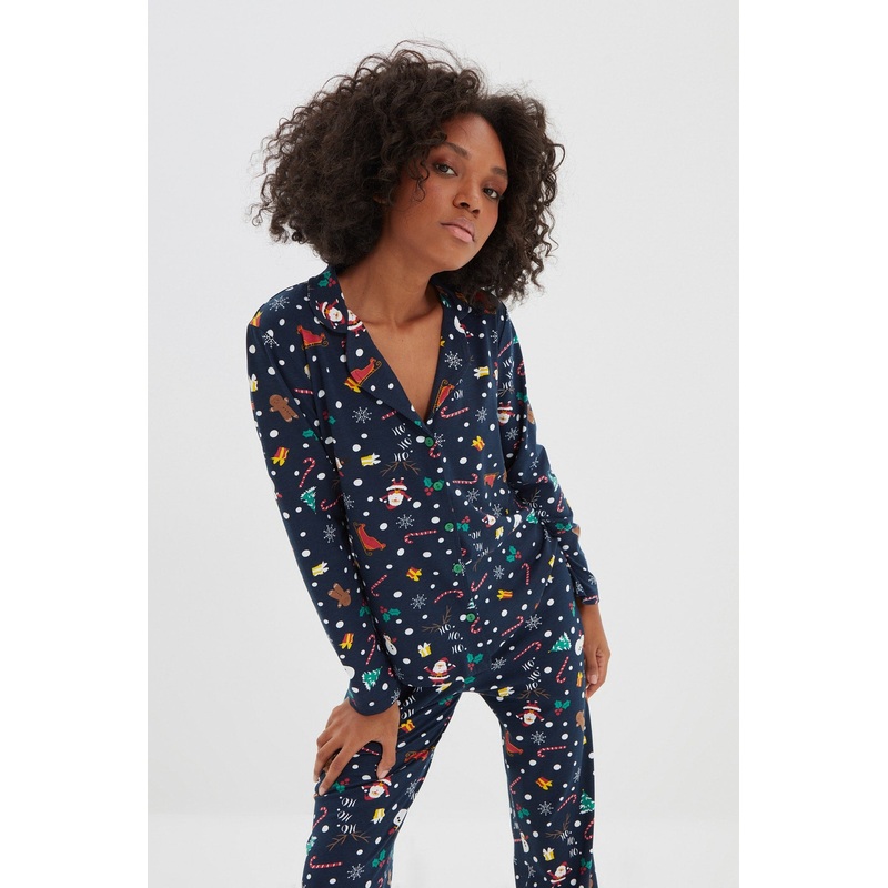 Christmas Themed Knitted Pajamas Set THMAW22PT1212