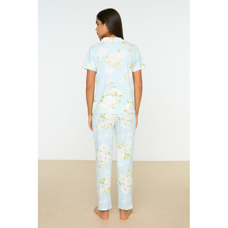 Floral Pattern Knitted Pajamas Set THMSS20PT0062