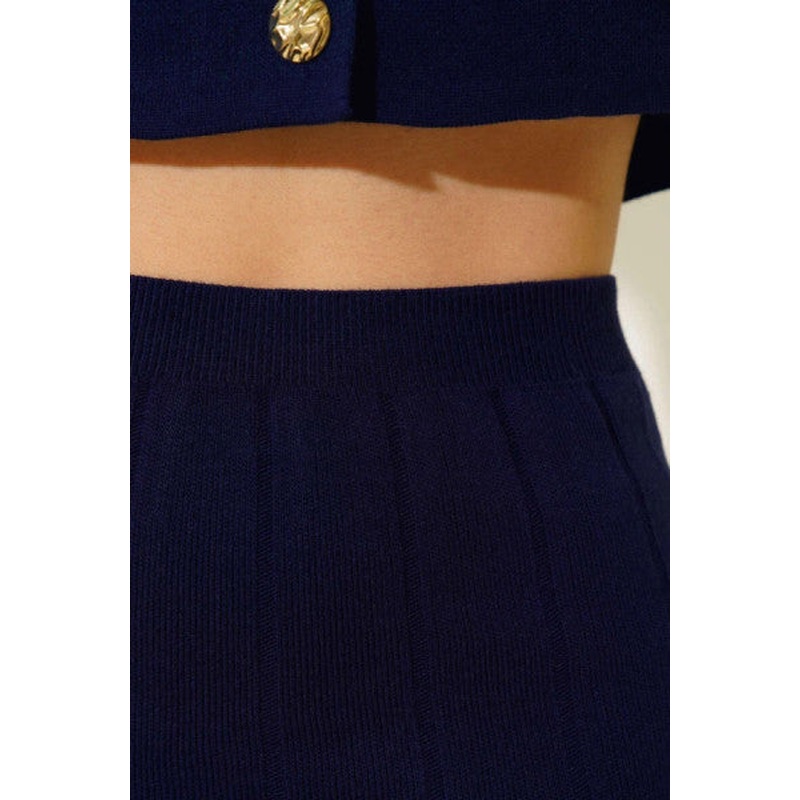 Slit Black Pencil Navy Blue