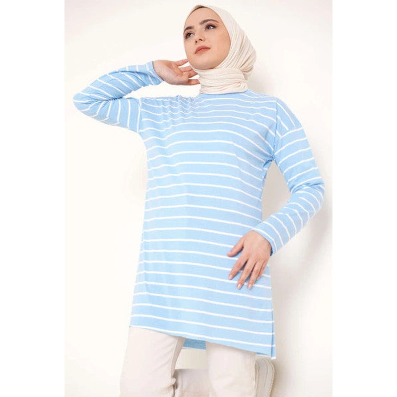 Striped Tunic Baby Blue