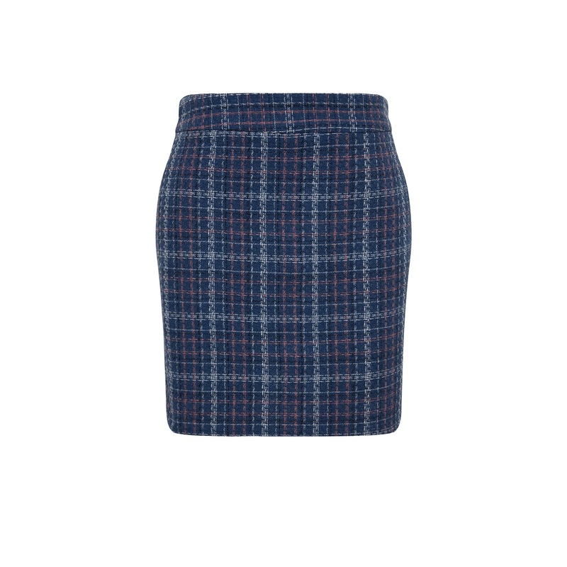 Curve Women's Plaid Mini Pencil skirt Plus Size Skirt