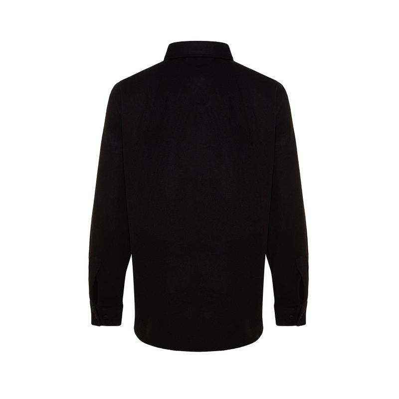 MAN Men's black Straight Long Sleeve Regular Shirts