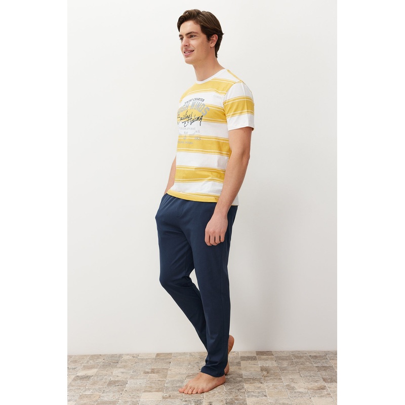 Man Men's Gestreift Short Lounge Regular Fit Pajama Sets