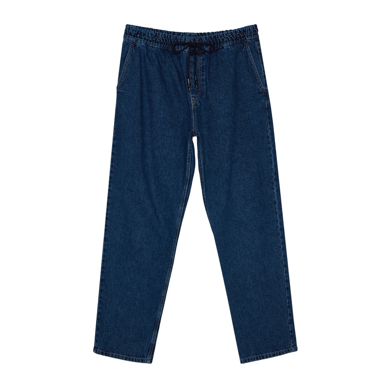 Man Men's Navy Blue Straight Regular Regular Waist Jeans