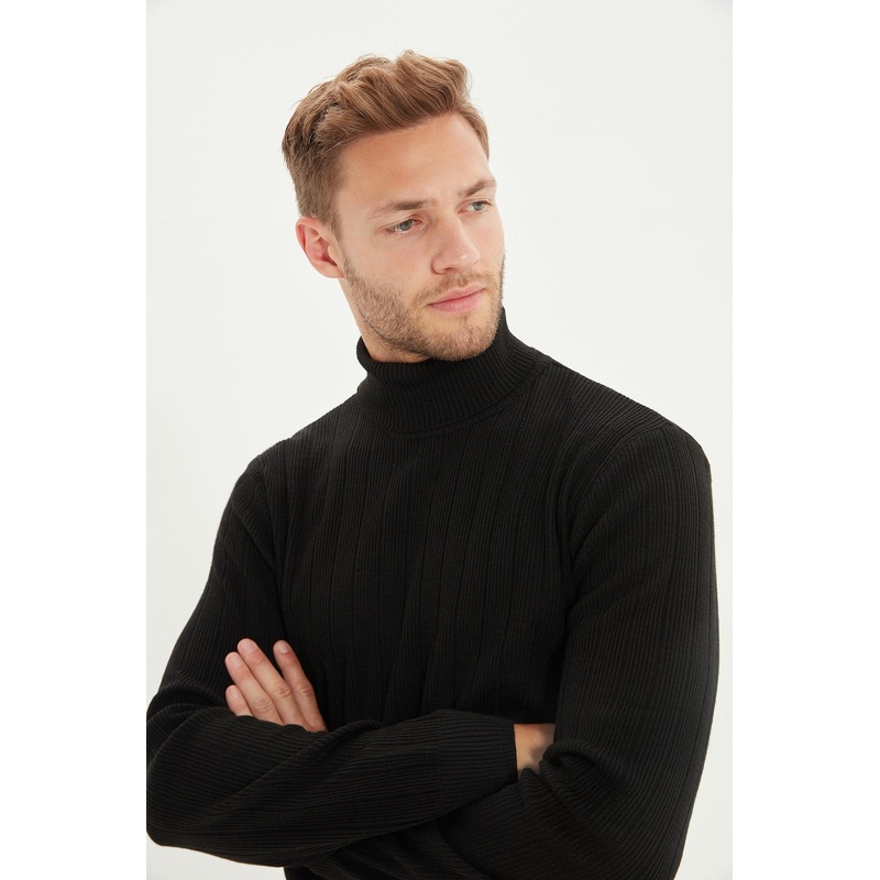 Man Men's Slim Fit Turtleneck Knitwear Sweater Tmnaw21Kz2502