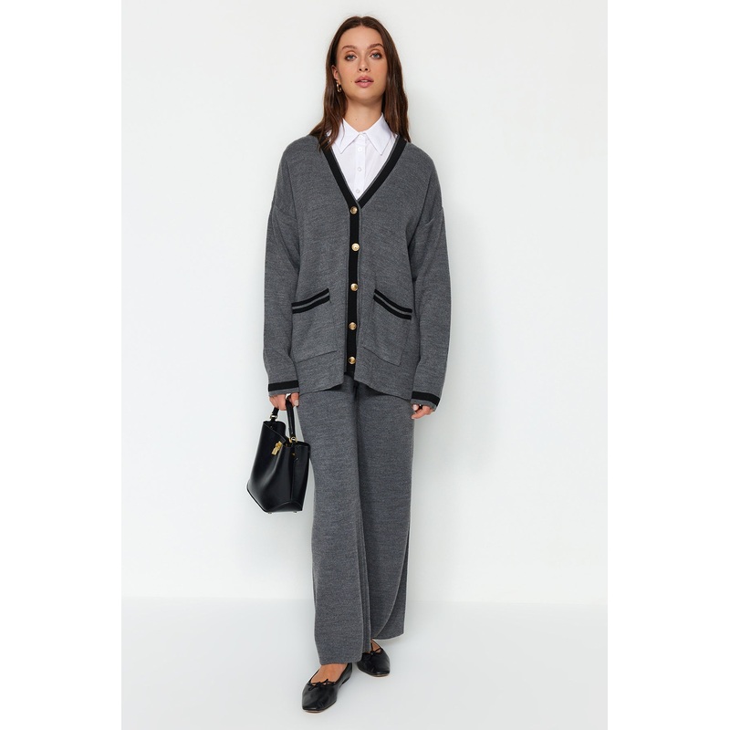 Modest Women's Gray Color Block Long Sleeve Casual/Casual Regular Hijab Top-Upper Set