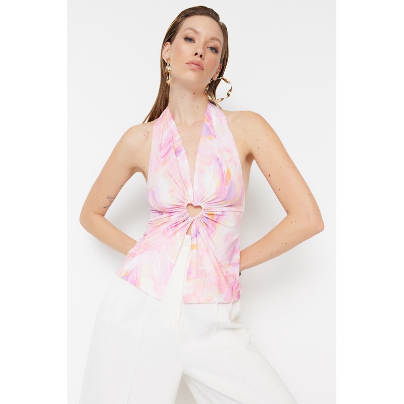 Multicolored Accessory Detailed Blouse TPRSS23BZ00007