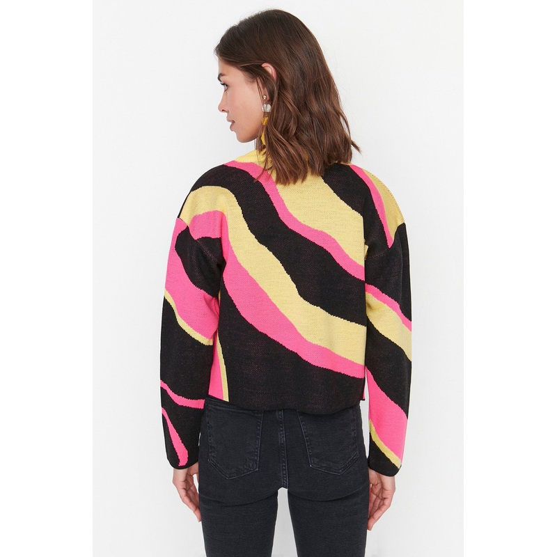 Sax Color Block Blouse Cardigan Knitwear Suit Knitwear Cardigan TWOAW23HI00223