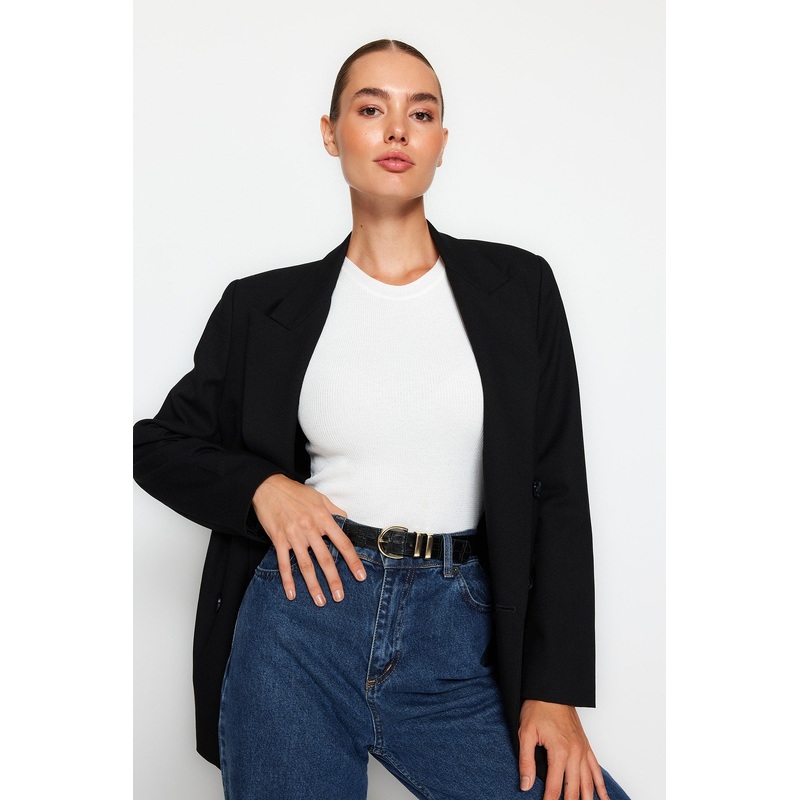 Women's Black Plain Belt