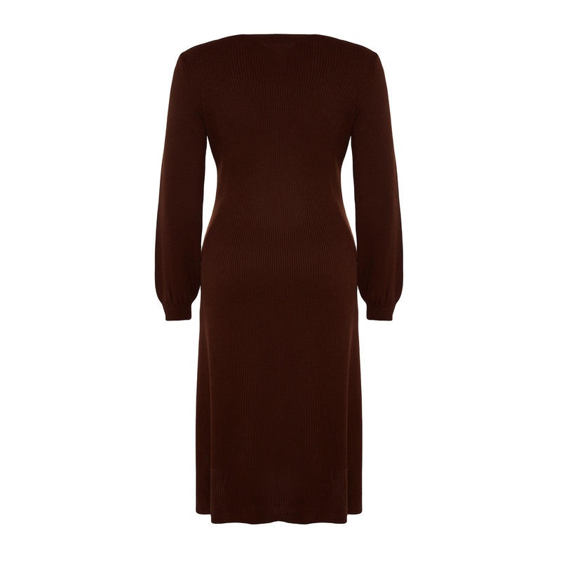 Curve Women's Plain Midi Long sleeve Casual Slim fit Plus Size Dress