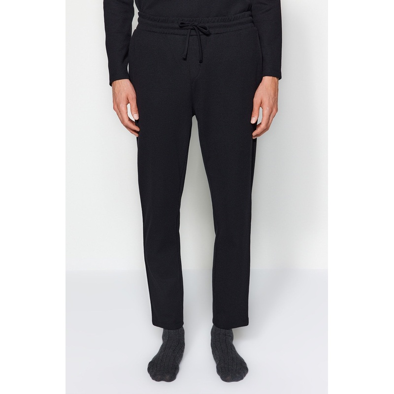 Man Men's Plain Long Sleeve Homewear Regular Fit Pajama Set