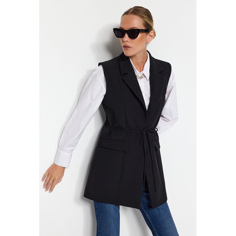 Modest Women's black Straight Regular Hijab Vest