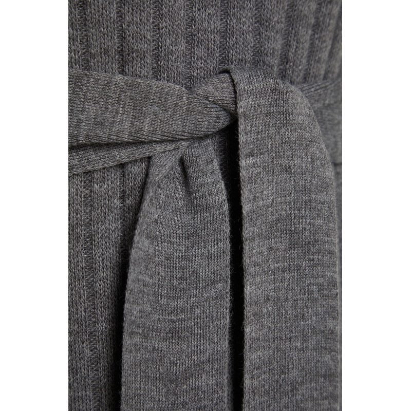 Modest Women's Gray Plain Maxi Long sleeve Casual Relaxed fit Dress