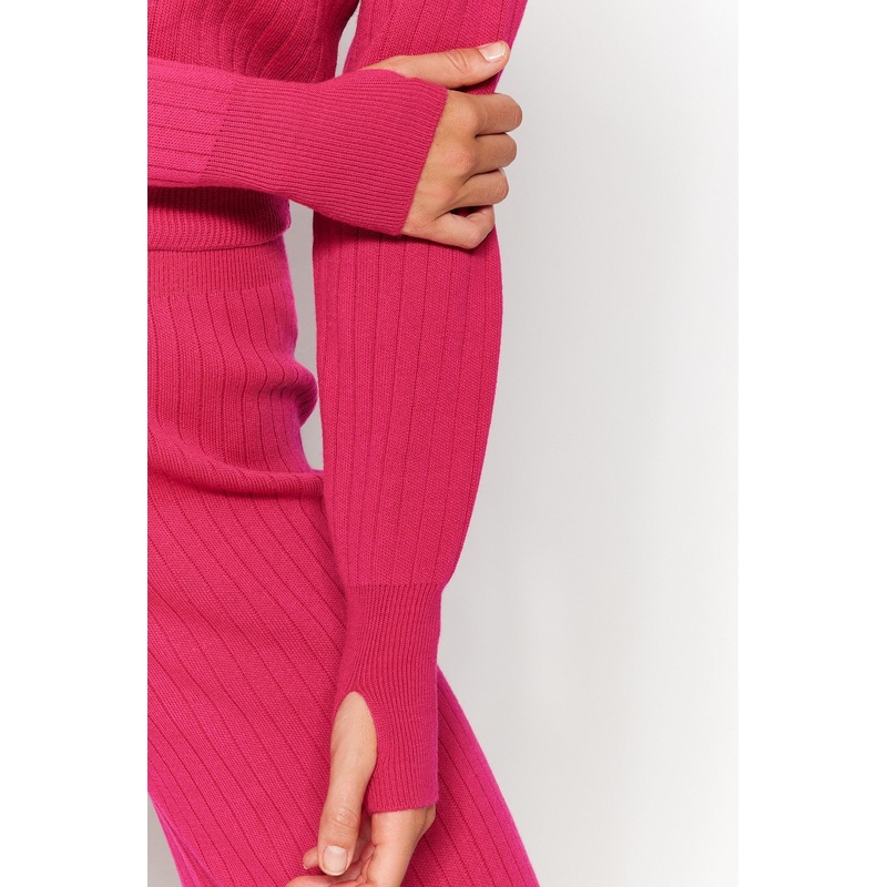 Women's 2 Pack Pink Plain Long Sleeve Casual Regular Fit Two-Piece Set