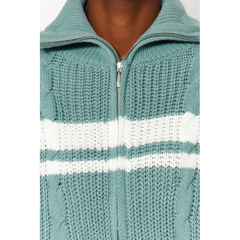 Women's Color Block Long Sleeve Regular Fit Cardigan