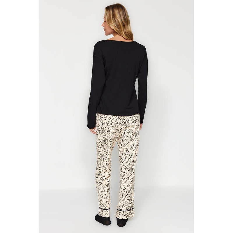 Women's Multicolor Animal Long Sleeve Homewear Regular Pajamas Set