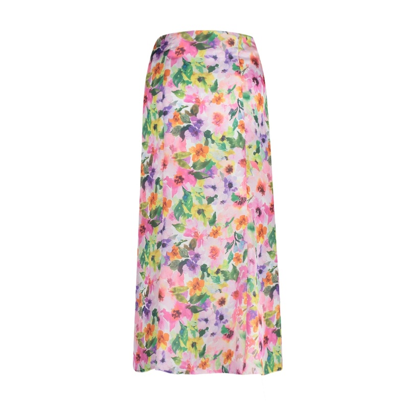 Women's Multicolor Floral Midi Mermaid Skirt