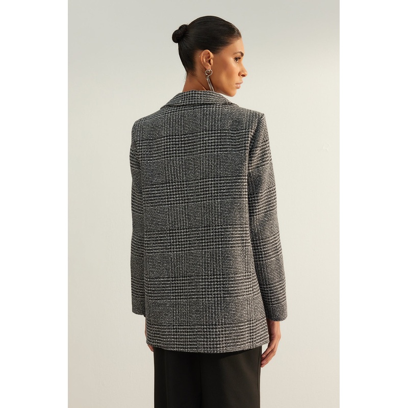 Women's Plaid / Check Long Sleeve Regular Blazer Jacket