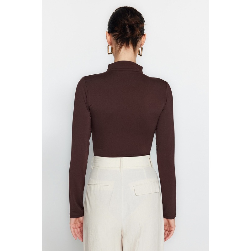 Women's Plain Long sleeve Slim fit Bodysuit