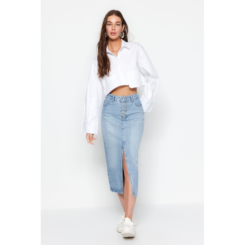 Women's Plain Midi A-Line Skirt