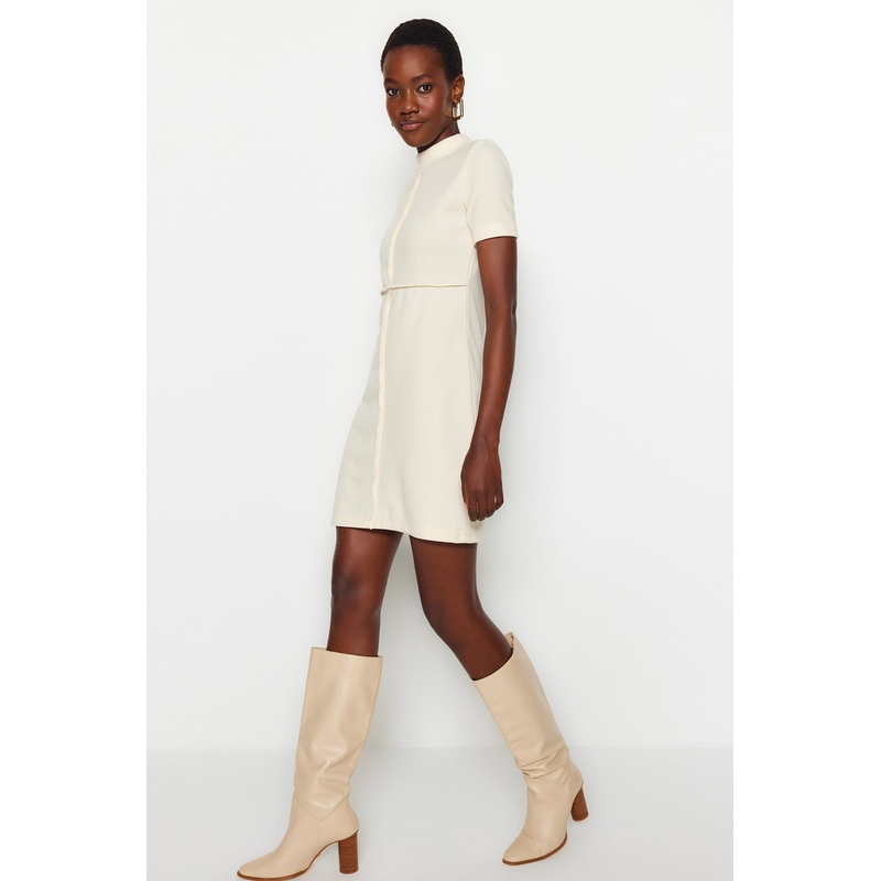 Women's Plain Mini Short Sleeve Business Regular Fit Dress