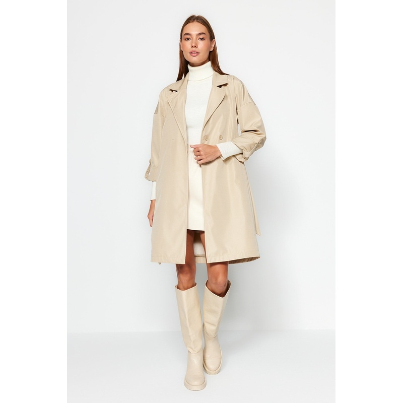 Women's Plain Regular fit Trench Coat