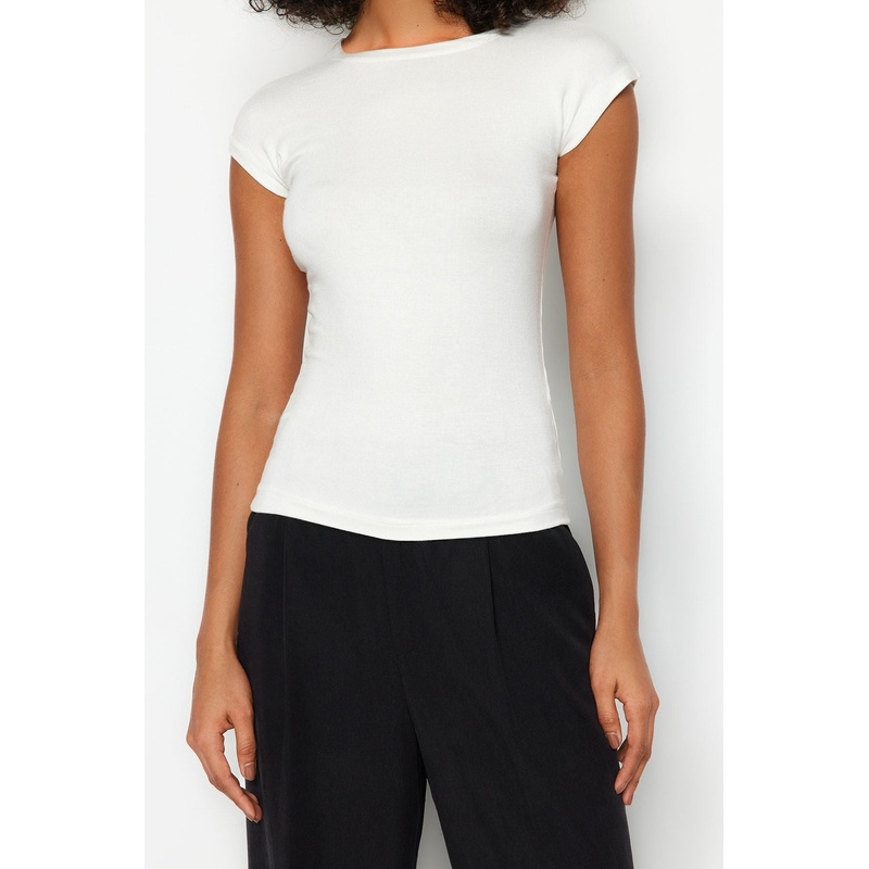 Women's Plain Short Sleeve Slim Fit Blouse